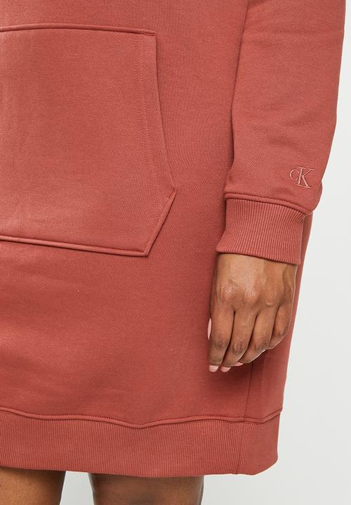 Calvin Klein - Plus monogram hoodie dress - terracotta tile
