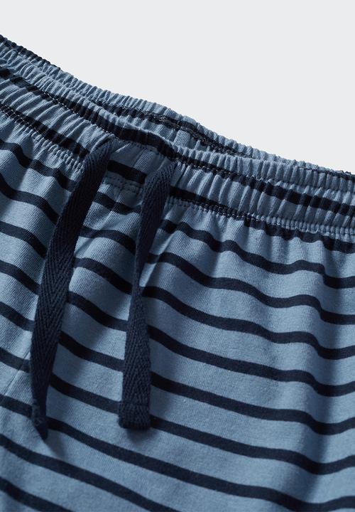 MANGO - Pyjama pack  weekend - white & blue