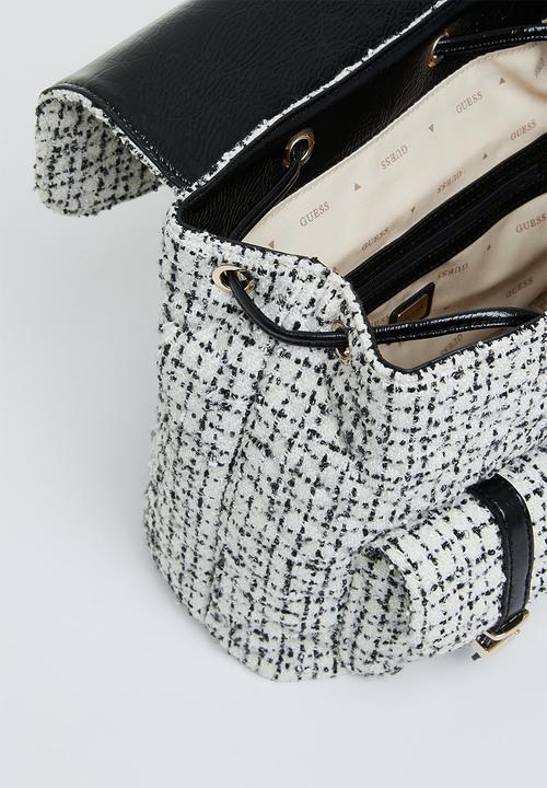 GUESS - Adam flap backpack - black & white