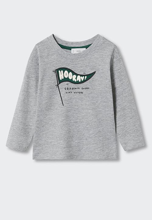 MANGO - T-shirt hooray - grey