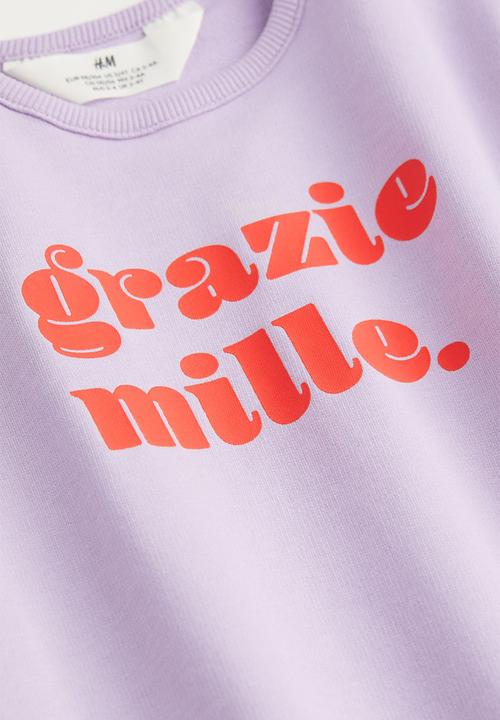 H&M - Cotton sweatshirt - light purple/grazie mille