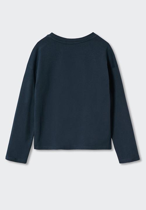 MANGO - T-shirt  honey - navy