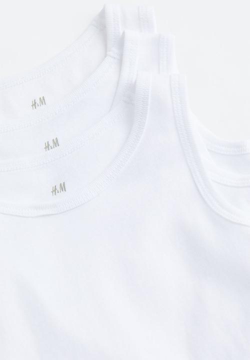 H&M - 3 Pack vest tops - white