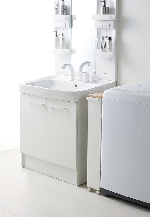 Yamazaki - Tower storage cart with handle - white