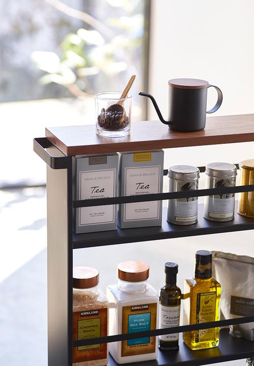 Yamazaki - Tower storage cart with handle - black