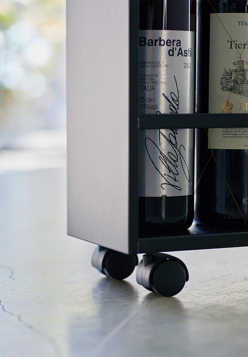 Yamazaki - Tower storage cart with handle - black
