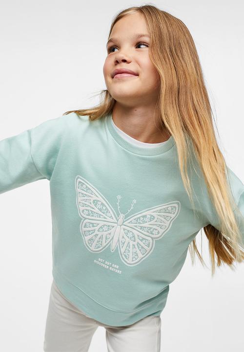 MANGO - Sweatshirt dublini - pastel green