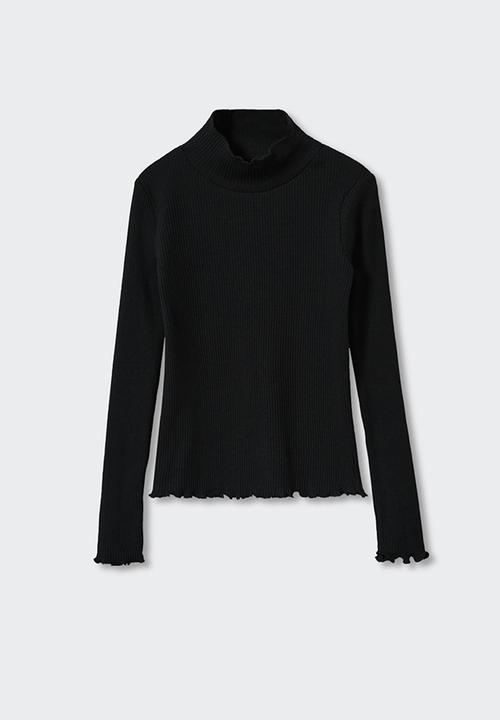 MANGO - T-shirt turborib - black
