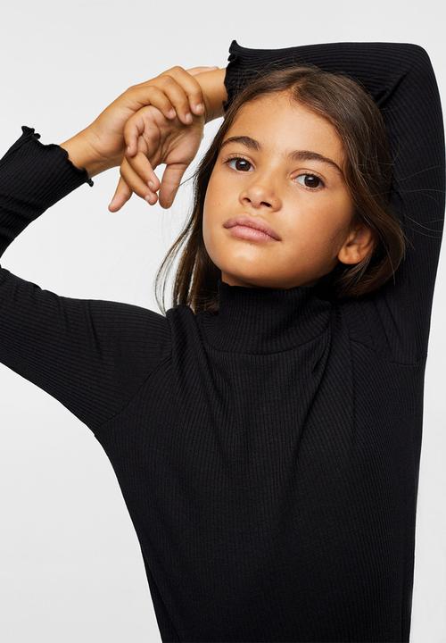 MANGO - T-shirt turborib - black
