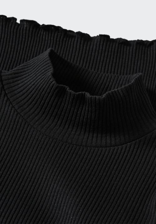 MANGO - T-shirt turborib - black