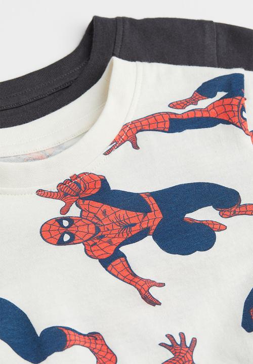 H&M - 2 Pack printed T-shirts - natural white/spider-man