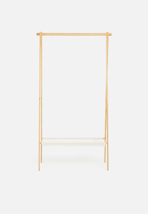 H&S - Bamboo clothing rail - natural & white