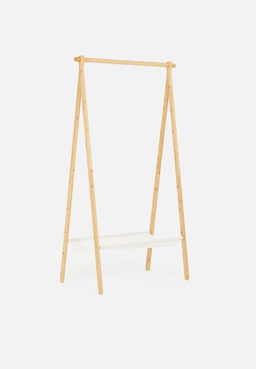 H&S - Bamboo clothing rail - natural & white