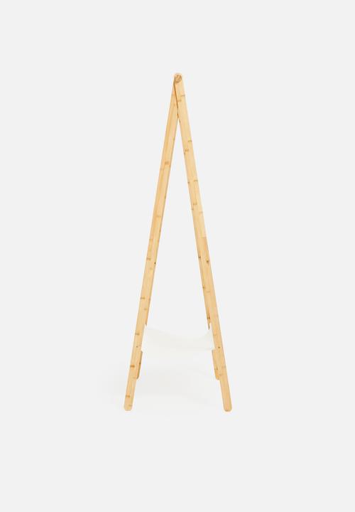 H&S - Bamboo clothing rail - natural & white