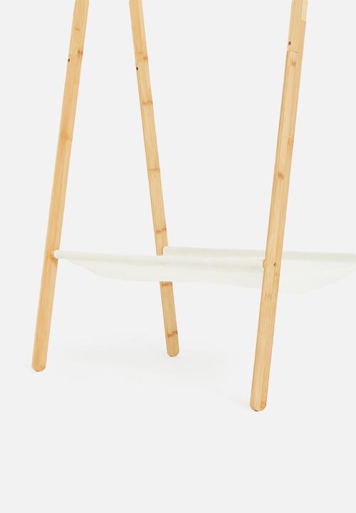 H&S - Bamboo clothing rail - natural & white