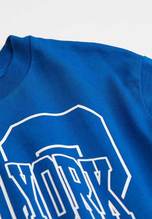 H&M - Cotton oversized T-shirt - bright blue/new york