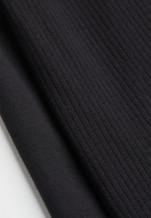H&M - 2-Pack flared leggings - black/ribbed