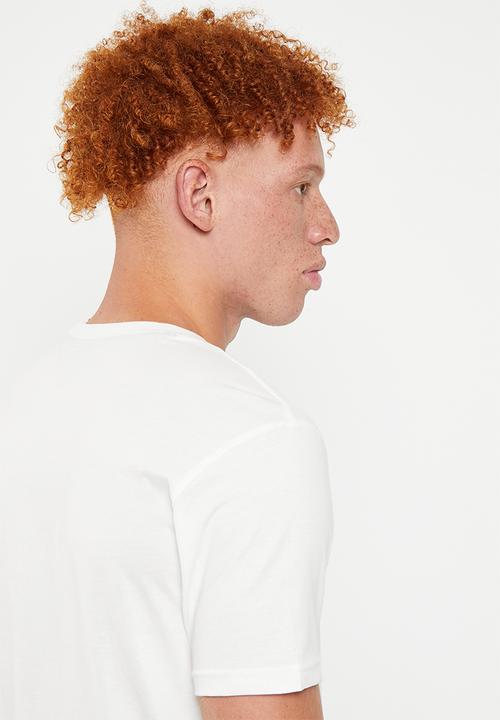POLO - Men embossed block tee - white