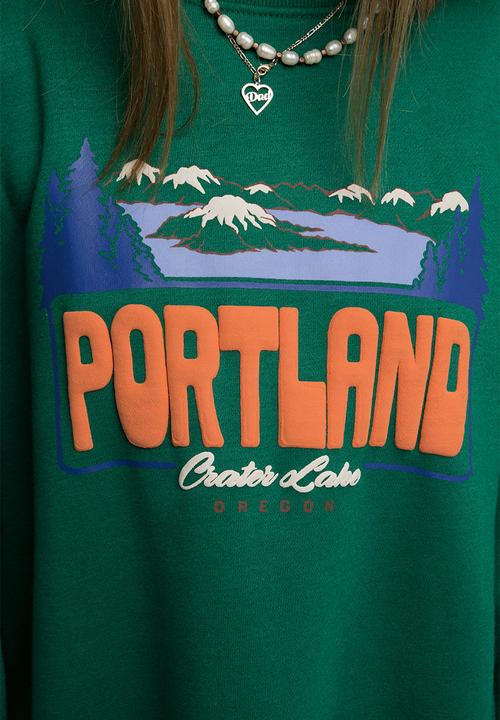 Daisy Street - Portland graphic sweater - green