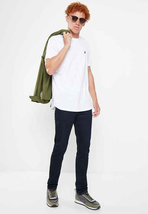 POLO - Men pjc clive short sleeve overdyed tee - white
