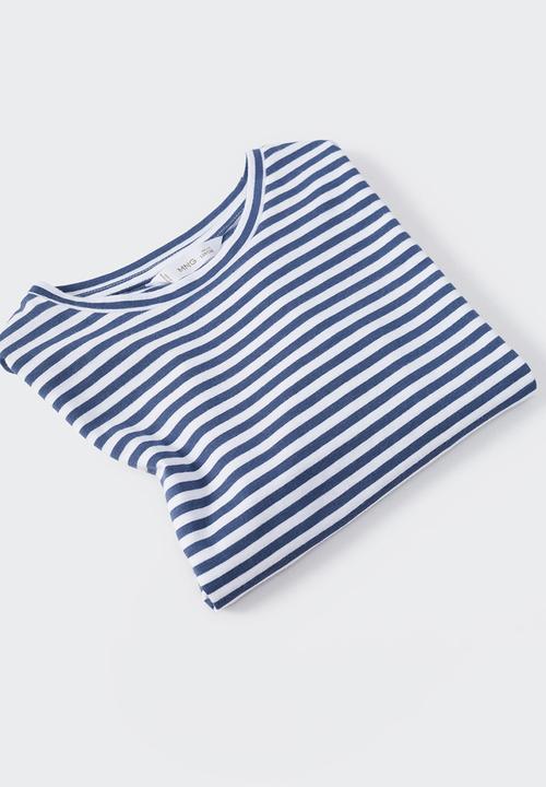 MANGO - T-shirt  stripes - blue