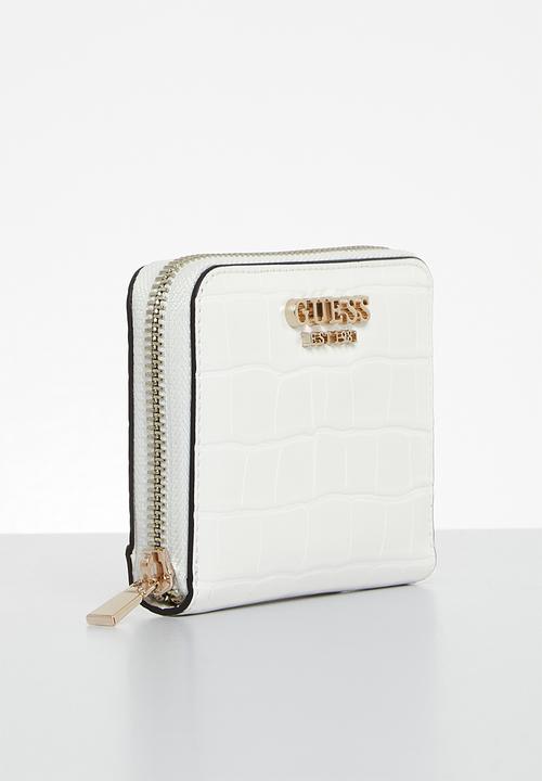 GUESS - Laurel slg small zip around - white