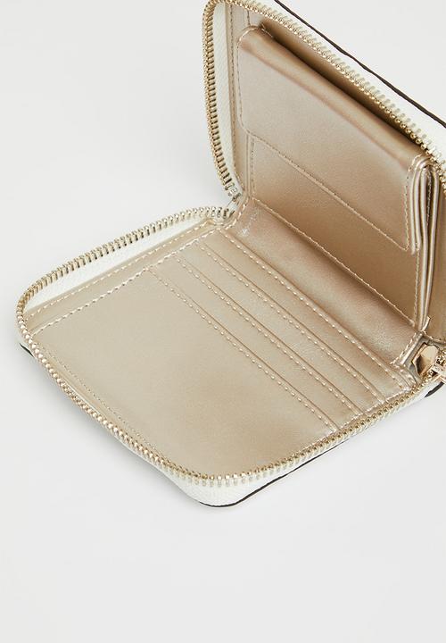 GUESS - Laurel slg small zip around - white