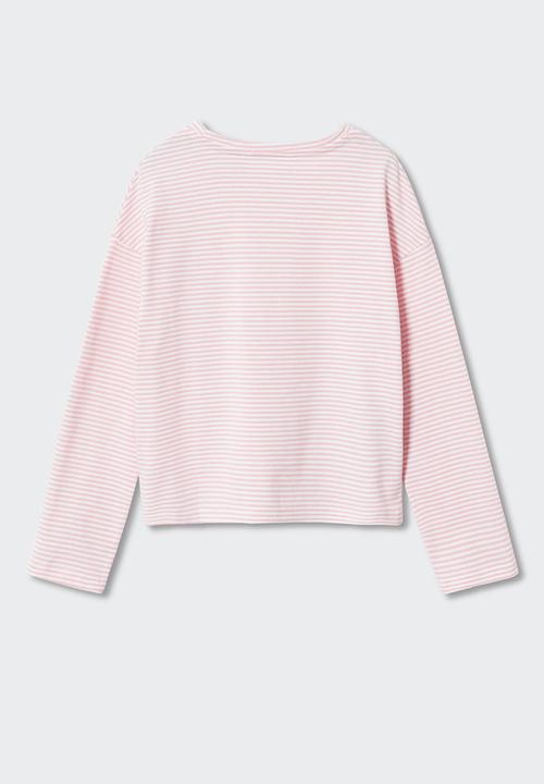 MANGO - T-shirt  stripes - pink