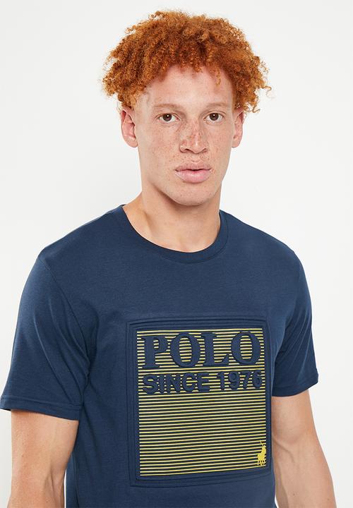 POLO - Men embossed block tee - navy
