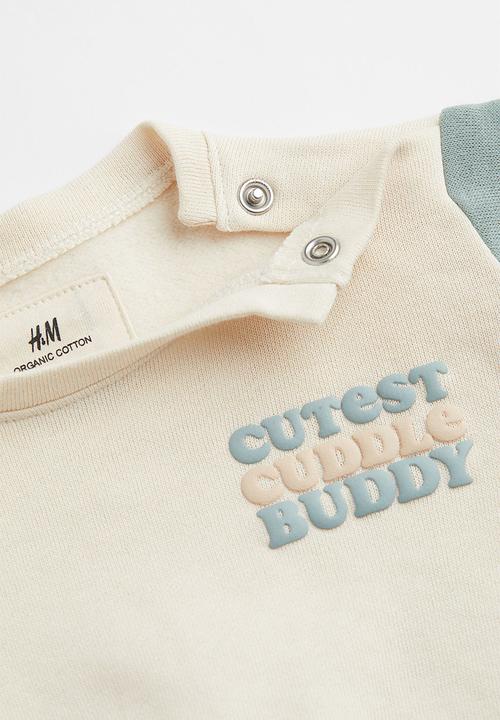 H&M - 2-Piece cotton set - natural white/block-coloured