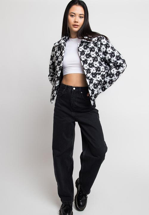 Daisy Street - Printed quilted jacket - black & white