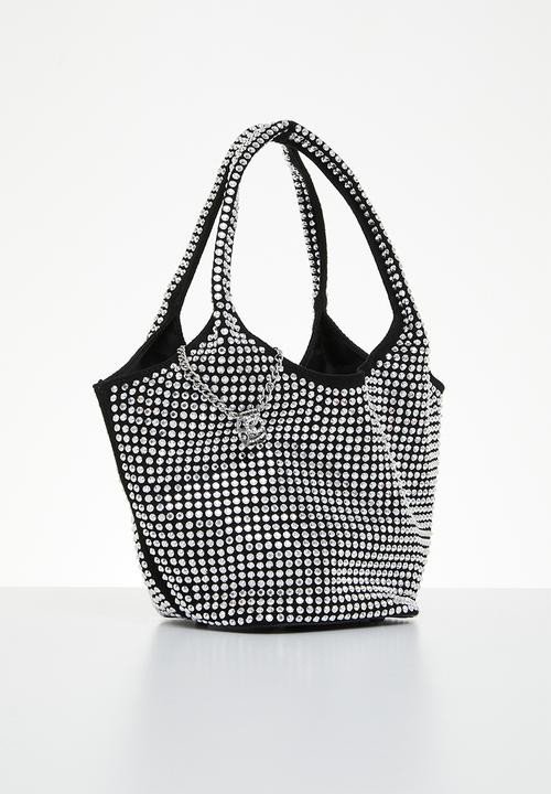 SISSY BOY - Crystal twist: bling shoulder bag - black