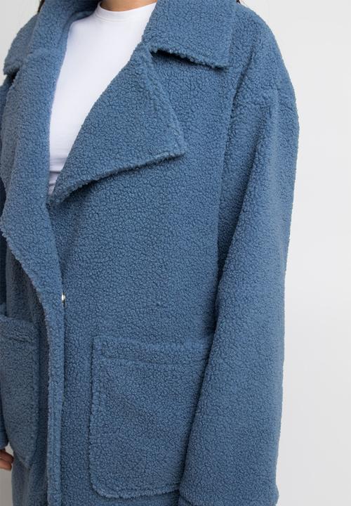Daisy Street - Teddy midi coat - blue