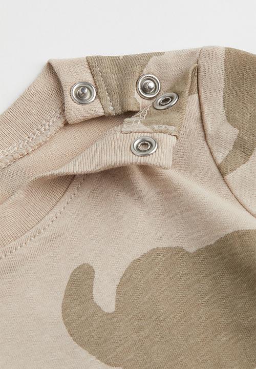 H&M - Printed T-shirt - light beige/animals