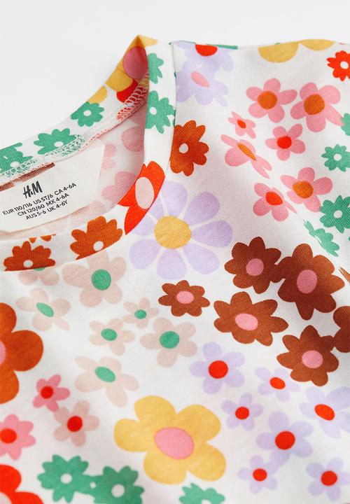 H&M - Printed T-shirt - natural white/floral