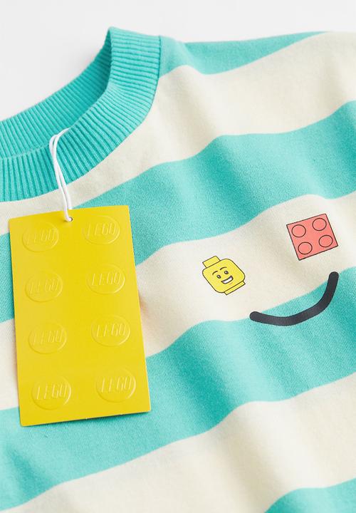 H&M - Printed jersey top - turquoise/lego® collection