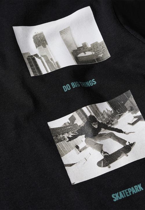 MANGO - T-shirt- urbanpic - black