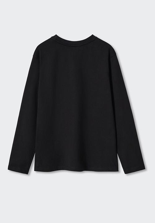 MANGO - T-shirt- urbanpic - black