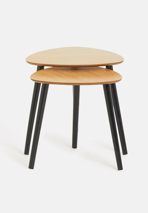 H&S - Madison nested tables - natural & black