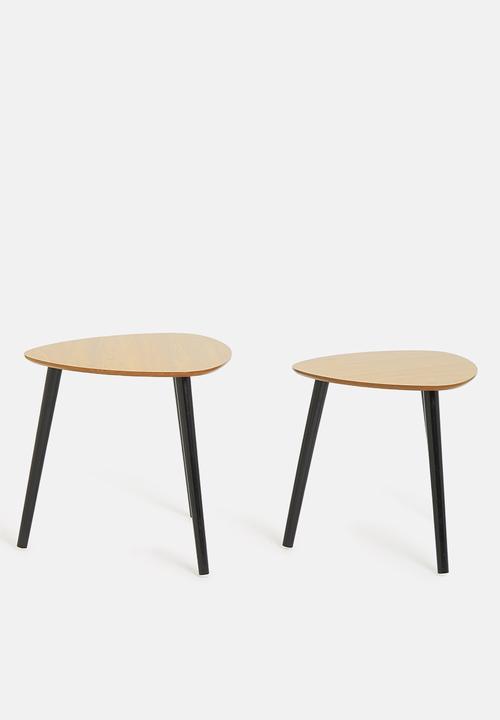 H&S - Madison nested tables - natural & black