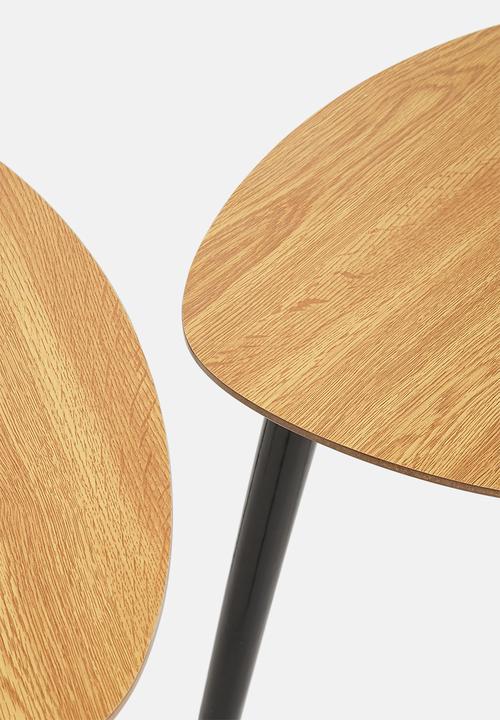 H&S - Madison nested tables - natural & black