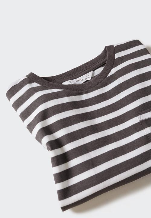 MANGO - T-shirt aleig - charcoal