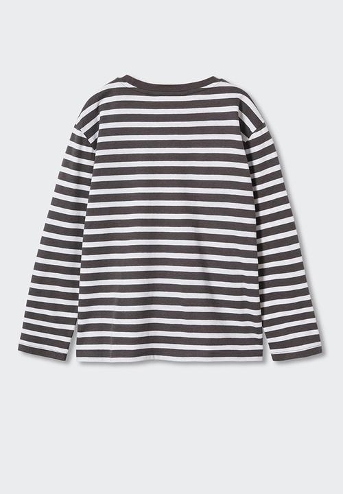 MANGO - T-shirt aleig - charcoal