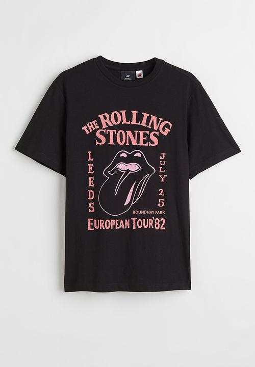 H&M - Regular fit T-shirt - black/the rolling stones