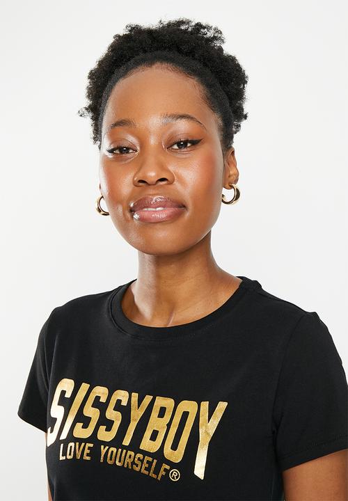 SISSY BOY - Ezra: regular fit top with short sleeves - black