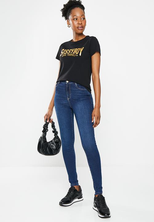 SISSY BOY - Ezra: regular fit top with short sleeves - black