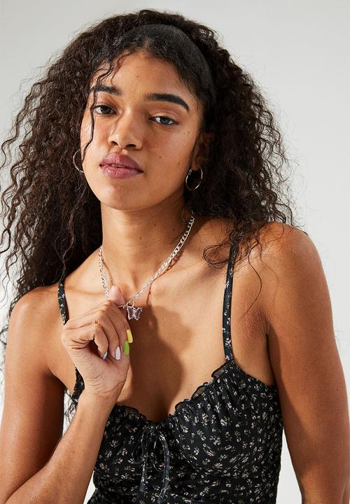 H&M - Draped dress - black/small flowers