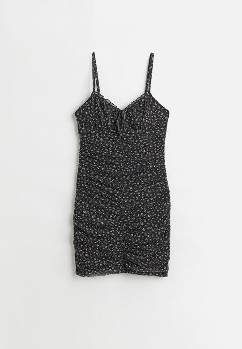 H&M - Draped dress - black/small flowers