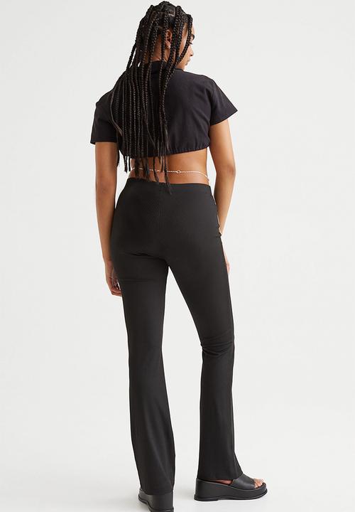 H&M - Ribbed jazz trousers - black