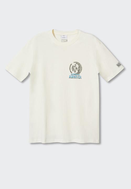 MANGO - T-shirt america - white